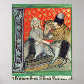 Poster Cochons d'élevage et chevaux (Devant)