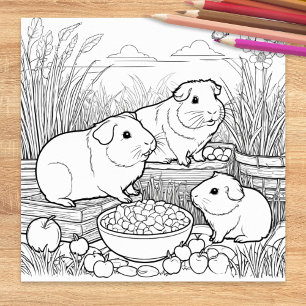 Poster Cochons d'Inde Animaux de Compagnie Mignons à Colo