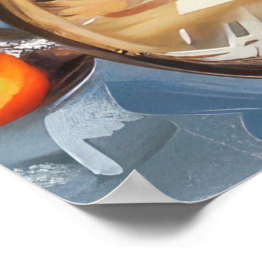 Poster Cockapoo Chien chevauchant la moto Noël (Coin)