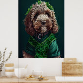 Poster Cockapoo Dog en robe de fête St. Patrick (Cuisine)
