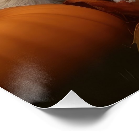 Poster Cockapoo Puppy Citrouille d'automne (Coin)