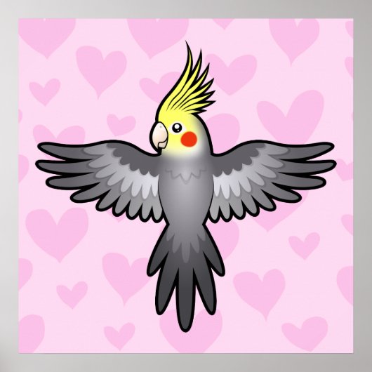 Poster Cockatiel Love (Devant)