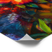 Poster Cockatoo aux fleurs colorées (Coin)