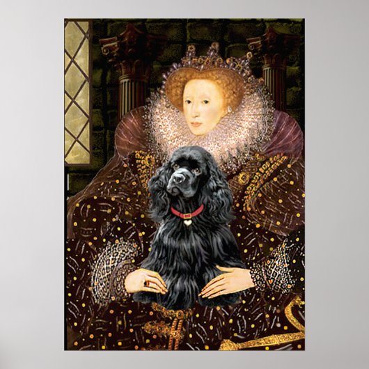Poster Cocker (noir) - Reine (Devant)