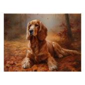 Poster Cocker Spaniel à l'automne Feuilles automne Inspir (Devant)