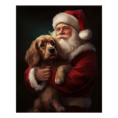 Poster Cocker Spaniel avec Noël Festif du Père Noël (Devant)