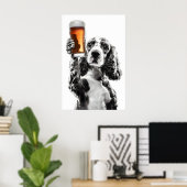 Poster Cocker Spaniel buvant de la bière Art Amoureux de (Bureau à domicile)