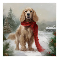 Cocker Spaniel Chien dans Noël de neige
