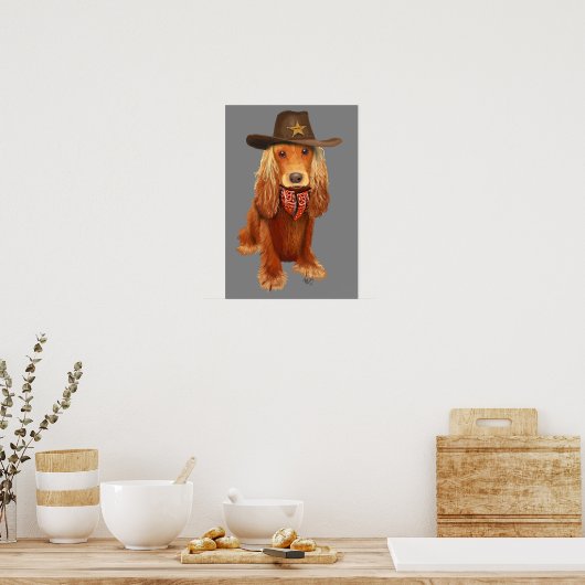 Poster Cocker Spaniel Cowboy (Cuisine)