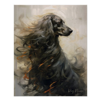 Poster Cocker Spaniel Dog au vent 002 - Yacobsen Dero