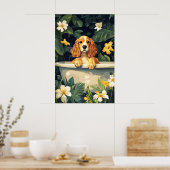 Poster Cocker Spaniel In Bathtub Poster, Funny Dog (Cuisine)