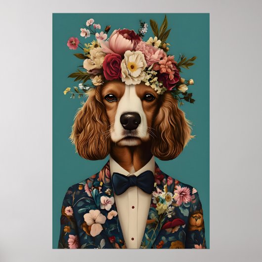 Poster Cocker Spaniel In Suit Poster, Cocker Spaniel (Devant)