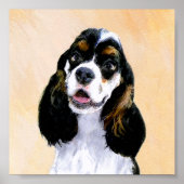 Poster Cocker Spaniel (Parti) Peinture - Art Chien origin (Devant)
