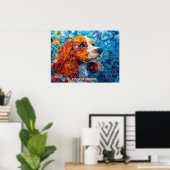 Poster Cocker Spaniel Quilling Art Chien Portrait (Bureau à domicile)