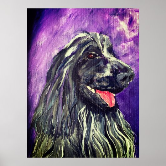 Poster Cocker Spaniel Roan bleu peint (Devant)