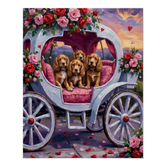 Poster Cocker Spaniel Saint-Valentin (Devant)
