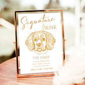 Poster Cocker Spaniel signature personnalisée Boire