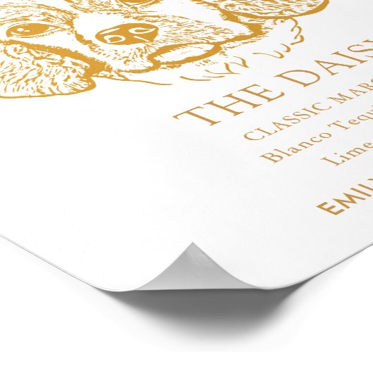 Poster Cocker Spaniel signature personnalisée Boire (Coin)