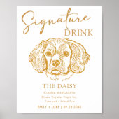 Poster Cocker Spaniel signature personnalisée Boire (Devant)