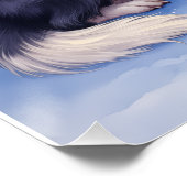 Poster Cocker Spaniel Snowy Village Christmas Art (Coin)