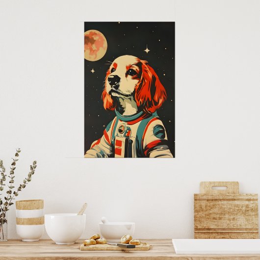 Poster Cocker Spaniel Spaniel Astronaut Poster, Cocker (Cuisine)