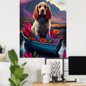 Poster Cocker Spaniel sur une pagaie : une aventure Pitto (Bureau à domicile)