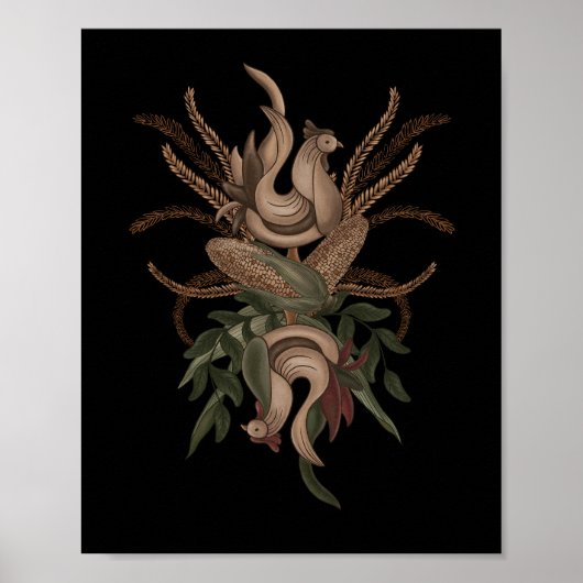 Poster Cockerel de Persephone. Cycle de récolte (Devant)