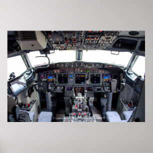 Poster Cockpit à jet commercial