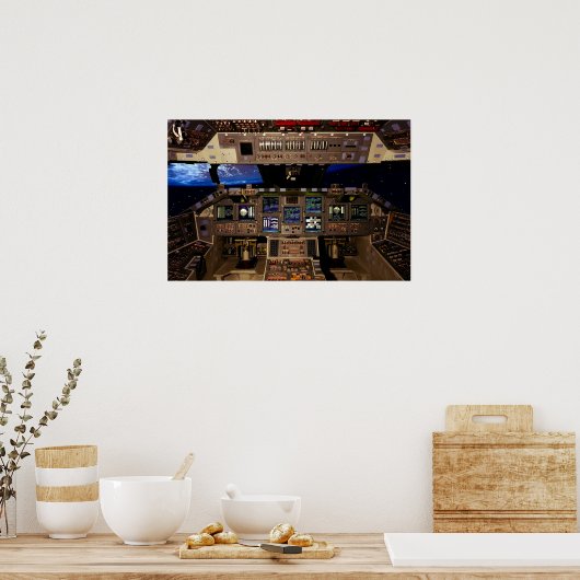 POSTER COCKPIT DE LA NAVETTE SPATIALE (Cuisine)