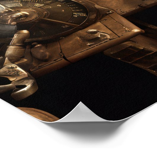 Poster cockpit de l'avion Steampunk (Coin)