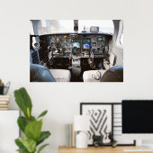 Poster cockpit Jet (Bureau à domicile)