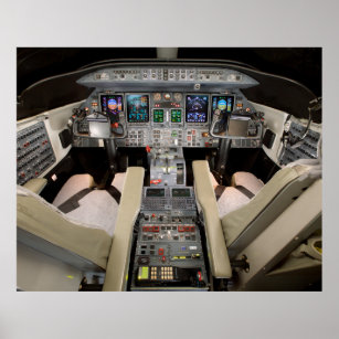 Poster Cockpit Lear Jet
