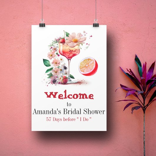 Poster Cocktail Aperol Spritz Citron Orange Fête de Maria