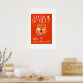 Poster Cocktail Aperol Spritz Gros verre orange (Cuisine)