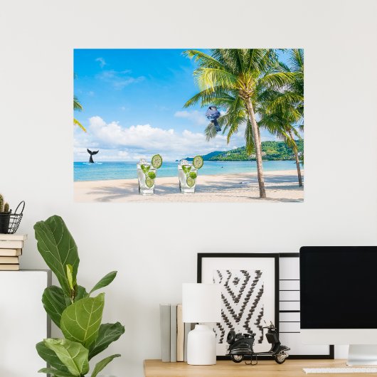 Poster Cocktail Beach (Bureau à domicile)