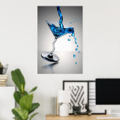 Poster cocktail bleu (Bureau à domicile)