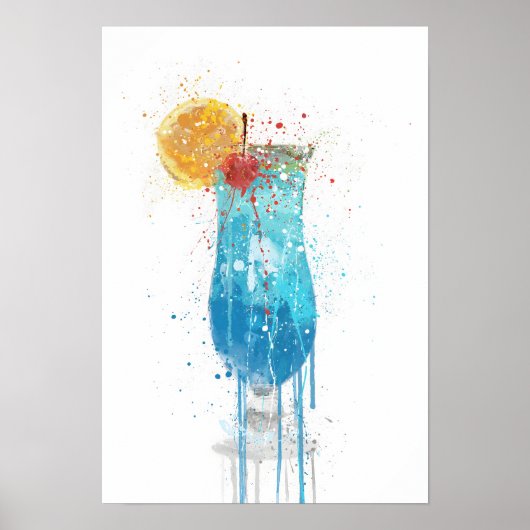 Poster Cocktail Blue Lagoon (Devant)