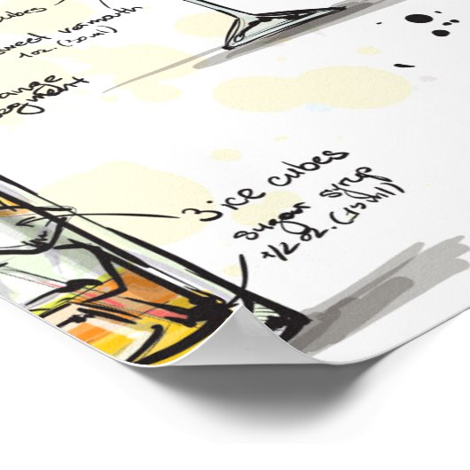 Poster Cocktail Boisson Recette Conception (Coin)