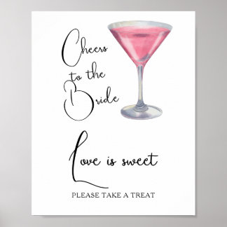 Poster Cocktail Bridal shower Love is sweet