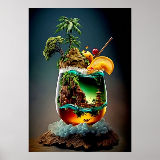 Poster Cocktail coloré (Devant)