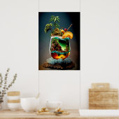 Poster Cocktail coloré (Cuisine)