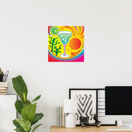 Poster Cocktail Coloré (Bureau à domicile)