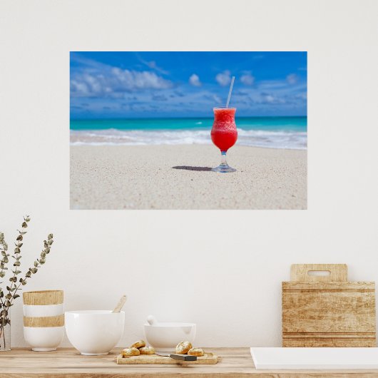 Poster Cocktail coloré au Paradis (Cuisine)