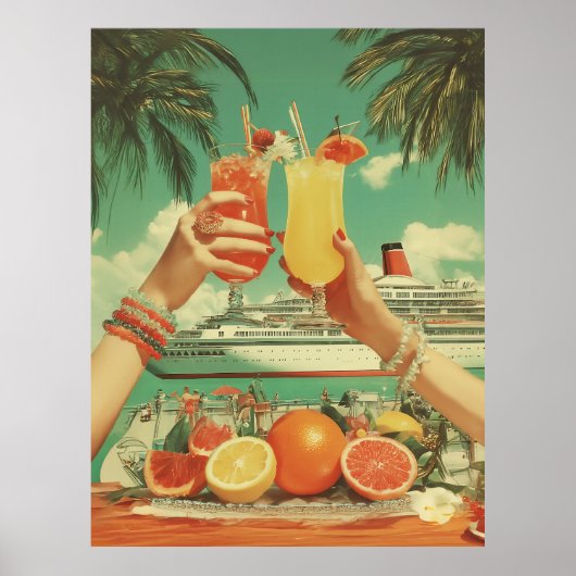 Poster Cocktail de croisières tropicales (Devant)