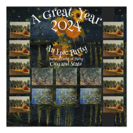 Poster Cocktail de fête de mariage 2024 (Devant)