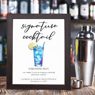 Poster Cocktail de signature de mariage de plage Somethin