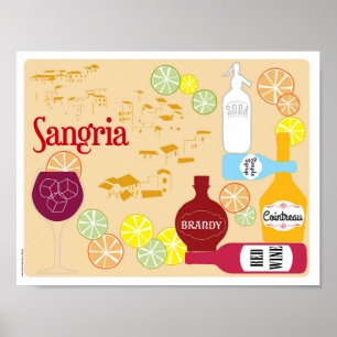Poster Cocktail de vin rouge de sangria