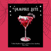 Poster Cocktail d'Halloween Vampire Martini Recette