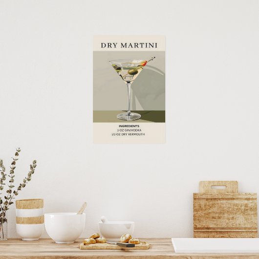 Poster Cocktail Dry Martini (Cuisine)