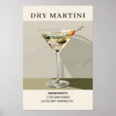 Poster Cocktail Dry Martini (Devant)